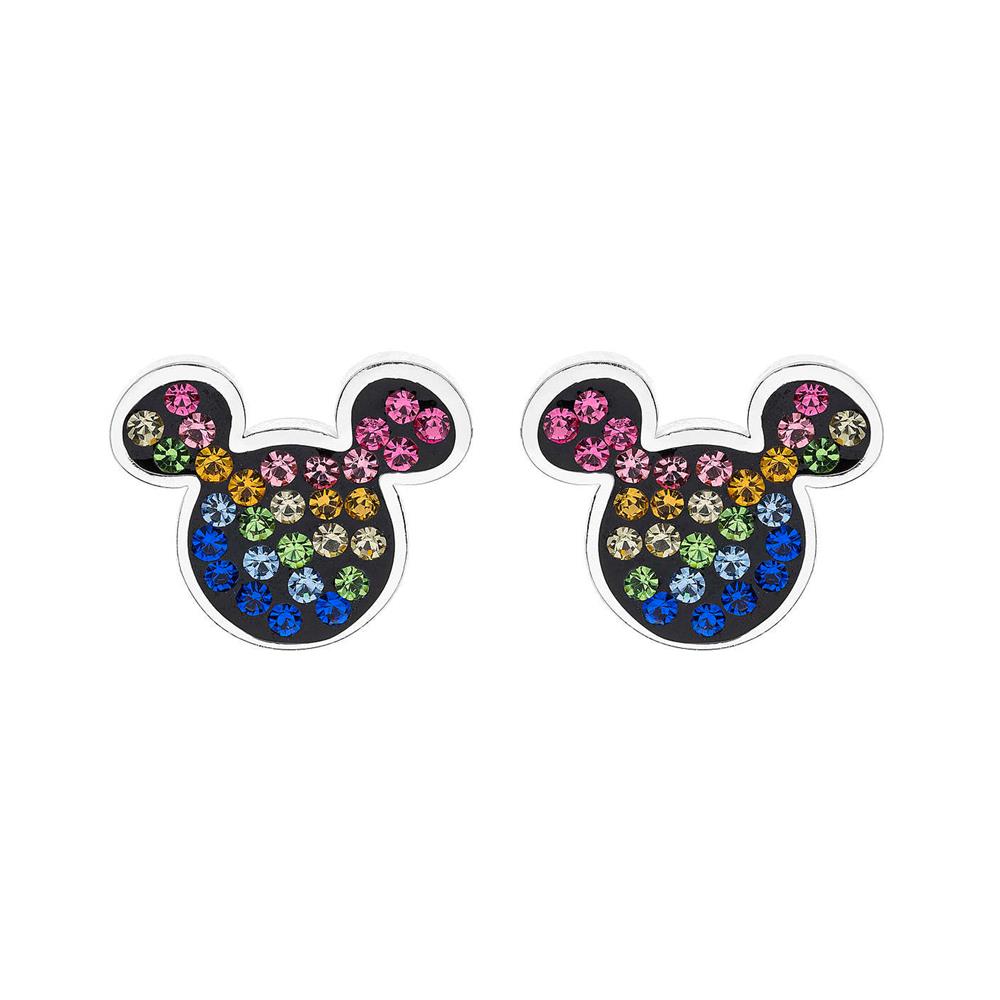 Orecchini bambina Disney Mickey Mouse Argento Zirconi colorati