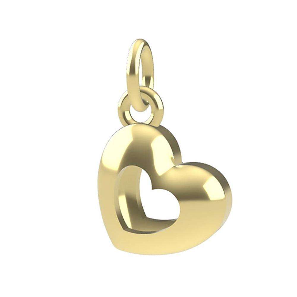 18kt yellow gold 3D Heart pendant Dedie