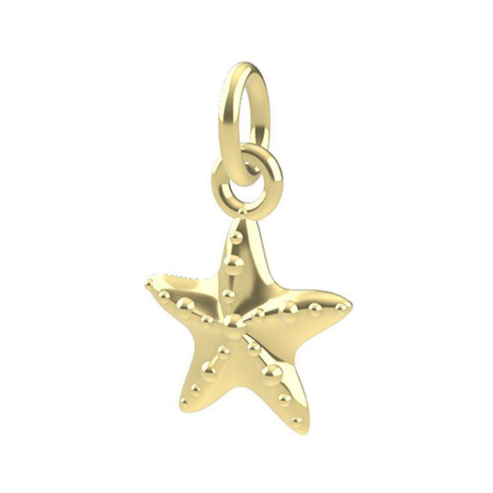 18kt yellow gold 3D Starfish pendant Dedie