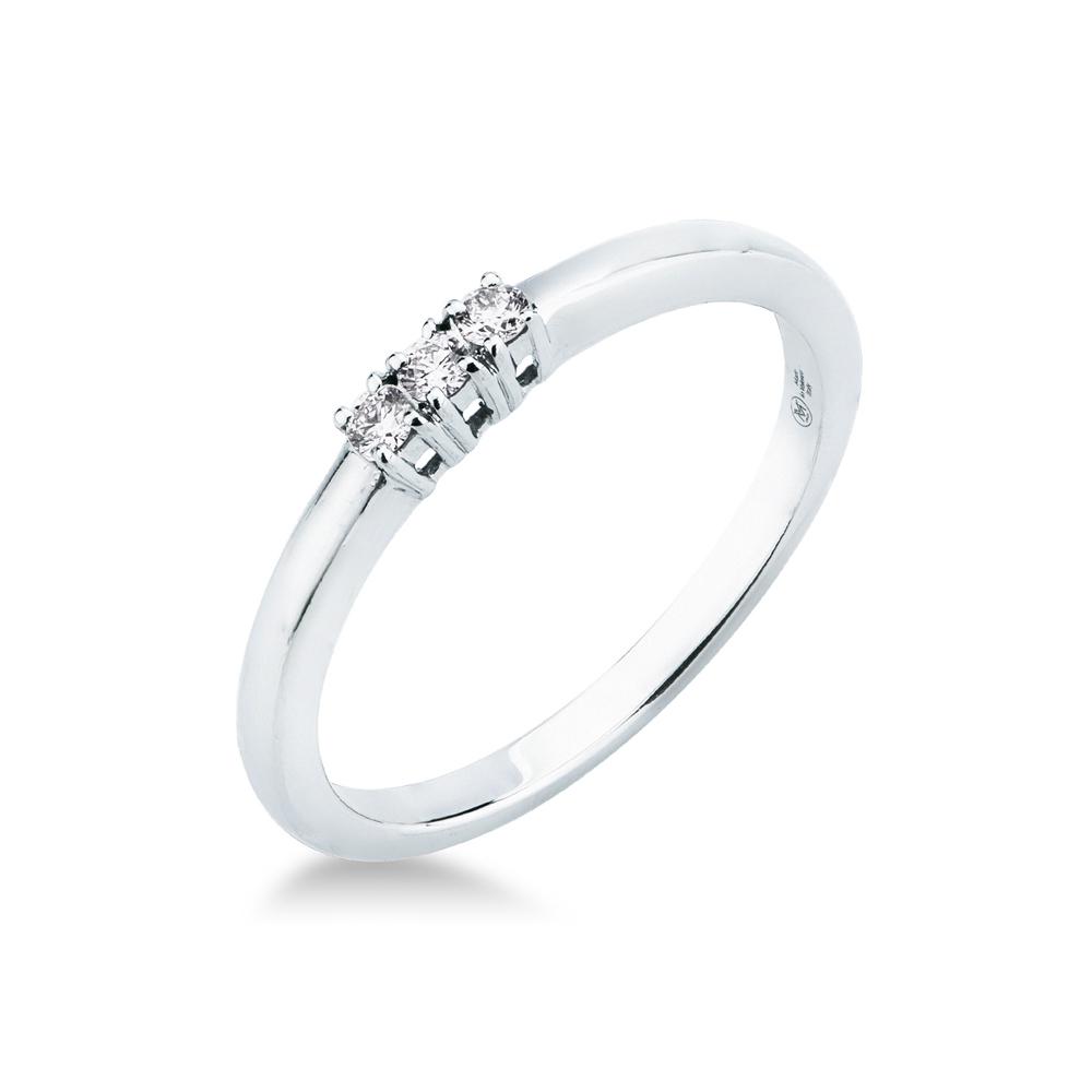 18kt white gold trilogy ring diamonds 0,07ct Mirco Visconti