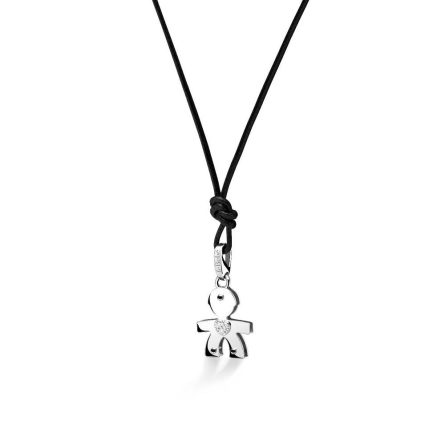 Colgante leBebé LBB061 Clásico bebé corazón de oro blanco y diamantes 0,03 ct
