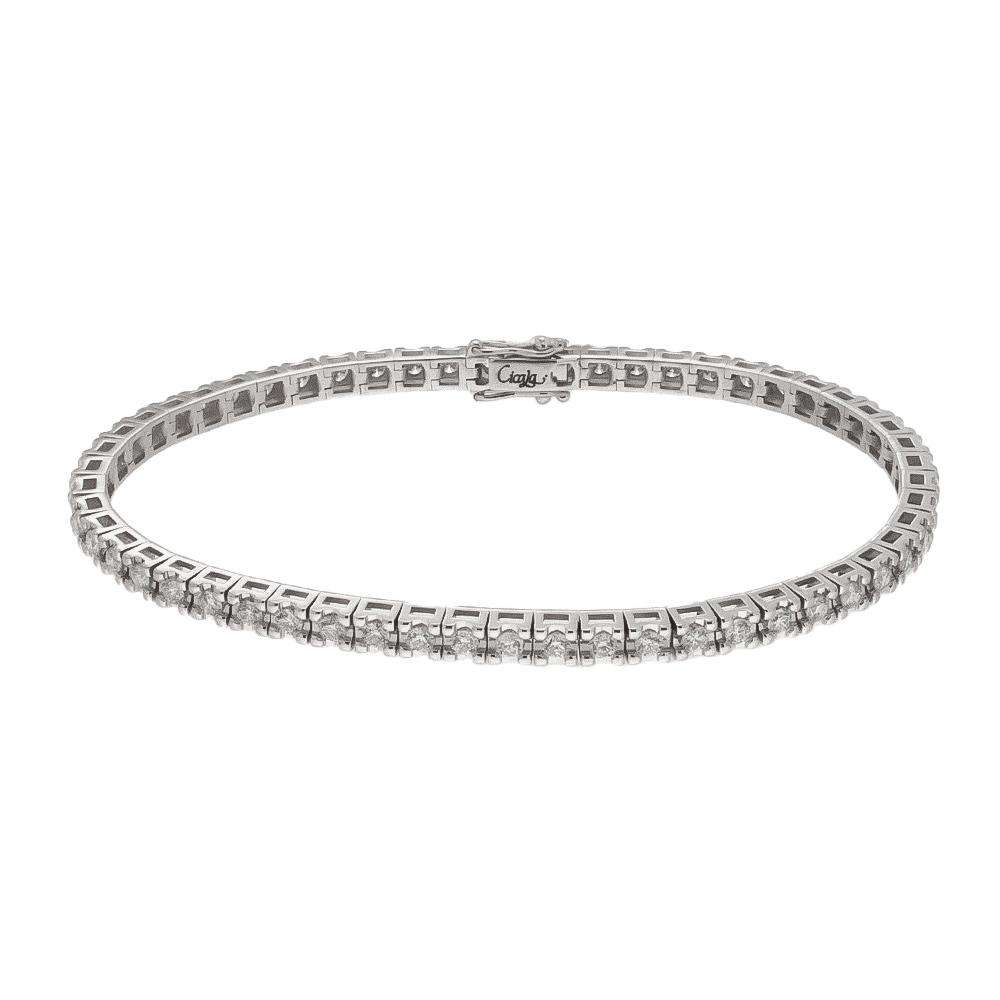 Pulsera tenis de oro blanco con diamantes de 1,93ct