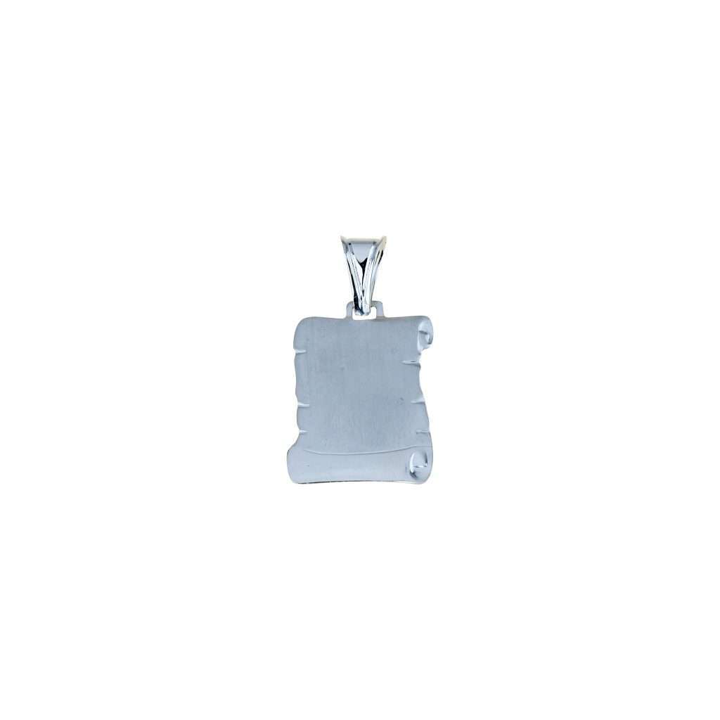 Satin parchment pendant with glossy base 20x16 mm