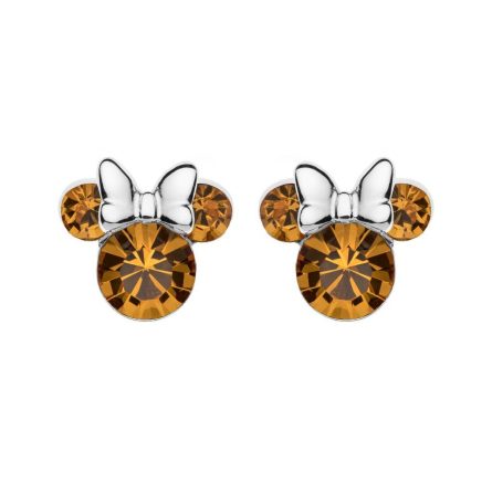 Orecchini bambina Disney Minnie argento cristallo citrino arancio
