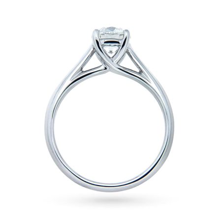 18kt white gold solitaire ring with diamond ct 1,01 G VVS2