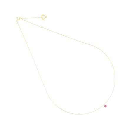 Maman et Sophie yellow gold necklace with floating rhodolite