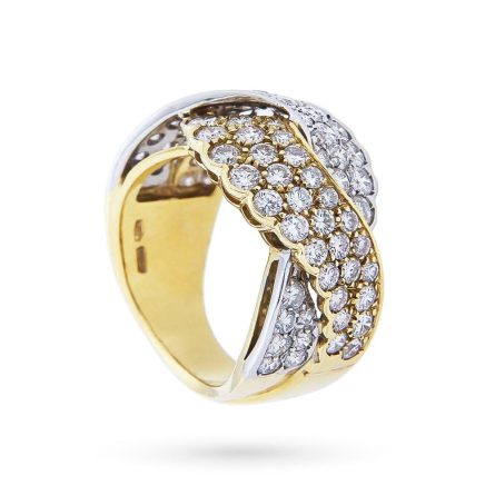 Anello Salvini fascia intrecciata oro e diamanti 2.70ct
