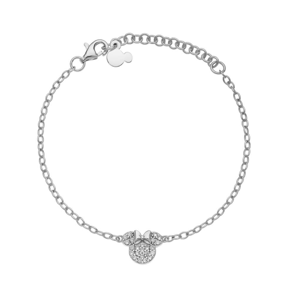Bracciale bambini Disney Minnie pavè cristalli bianchi