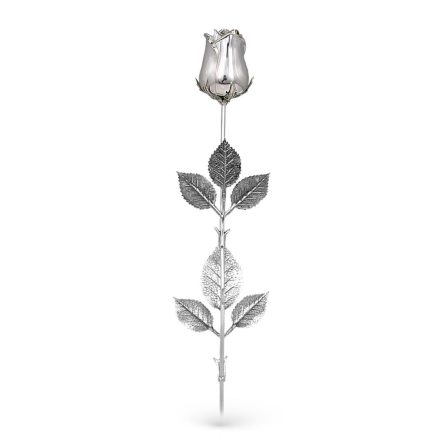 Rose flower ornament in 925 sterling silver 47cm