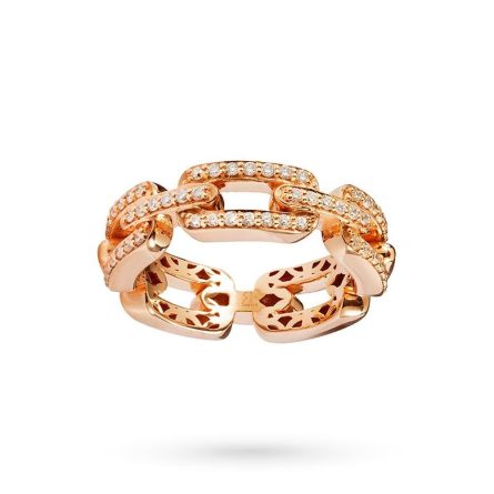 18kt rose gold chain ring diamonds RFJewels