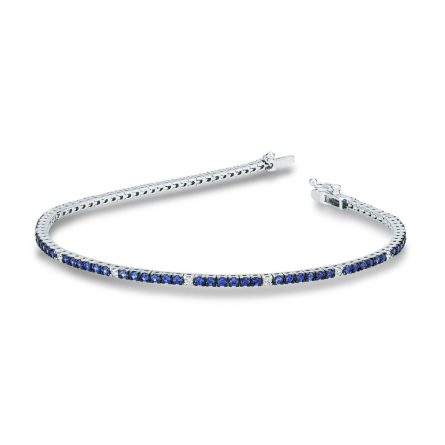 Blue sapphire tennis bracelet 1.20ct diamonds 0.17ct Mirco Visconti