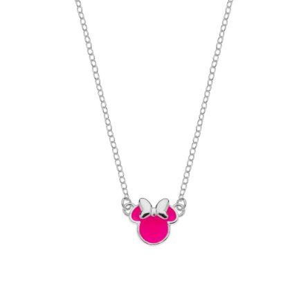 Collana Disney argento Minnie smaltata fucsia