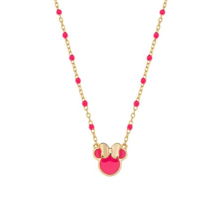 Collana Disney Minnie argento dorato smalto rosa