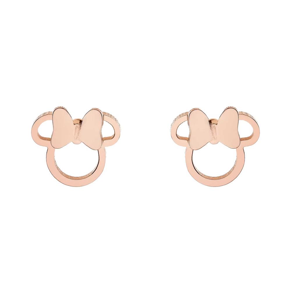 Pendientes Disney Minnie de acero con forma de lazo de minnie