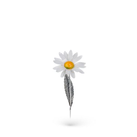 Margherita soprammobile argento 925 smalto bianco h 11cm