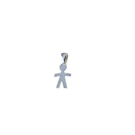 Baby pendant with zirconia pavé, 17mm high