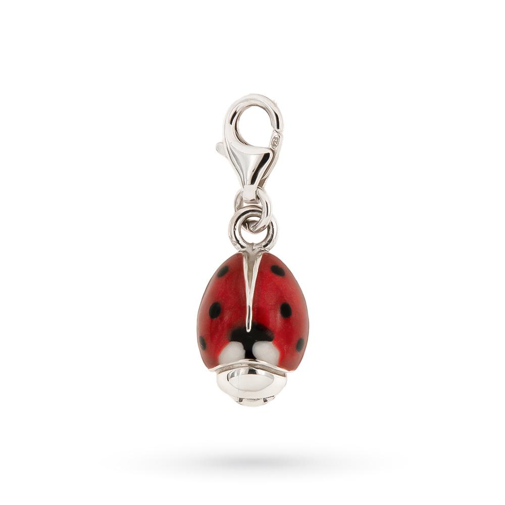 Ciondolo Coccinella argento 925 e smalto