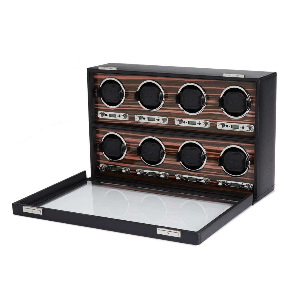 Wolf 8 Piece Watch Winder - Black — 459356