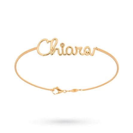 Bracciale con nome in oro 18kt personalizzato a mano