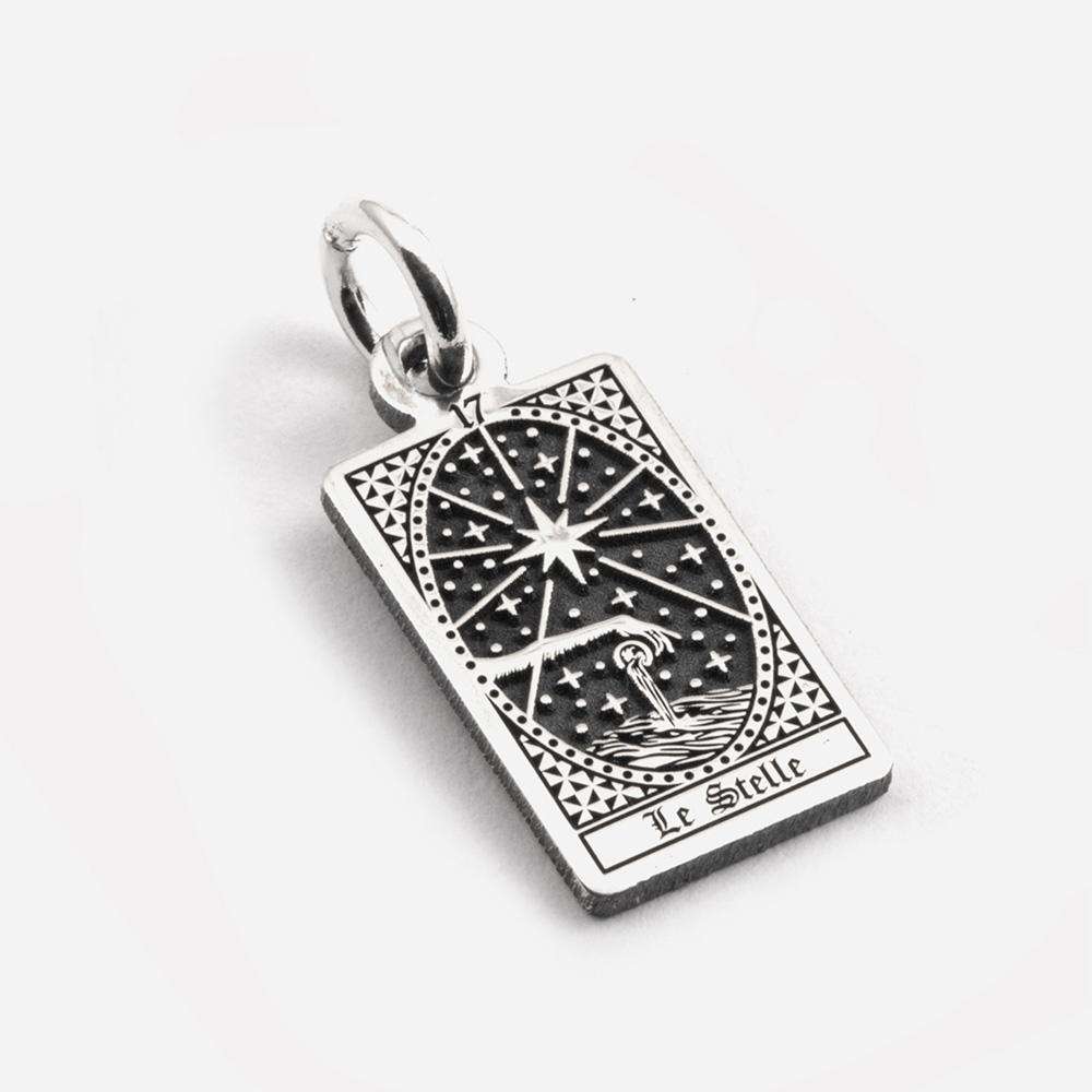 Colgante Carta del Tarot Estrellas en plata 925