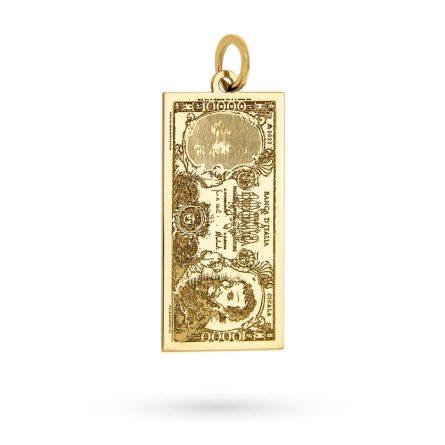 Colgante de billete de 10000 liras en oro amarillo de 18 kt