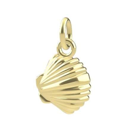 18kt yellow gold 3D Shell pendant Dedie