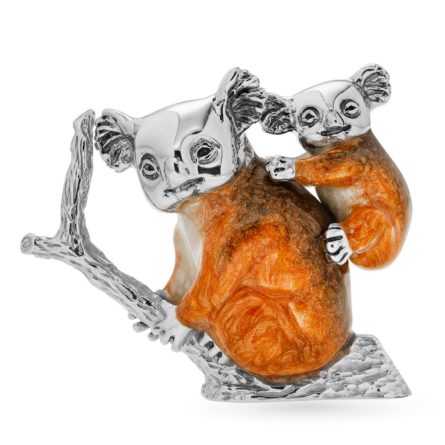 Enamelled Koala with Baby silver ornament Saturnoo ST149