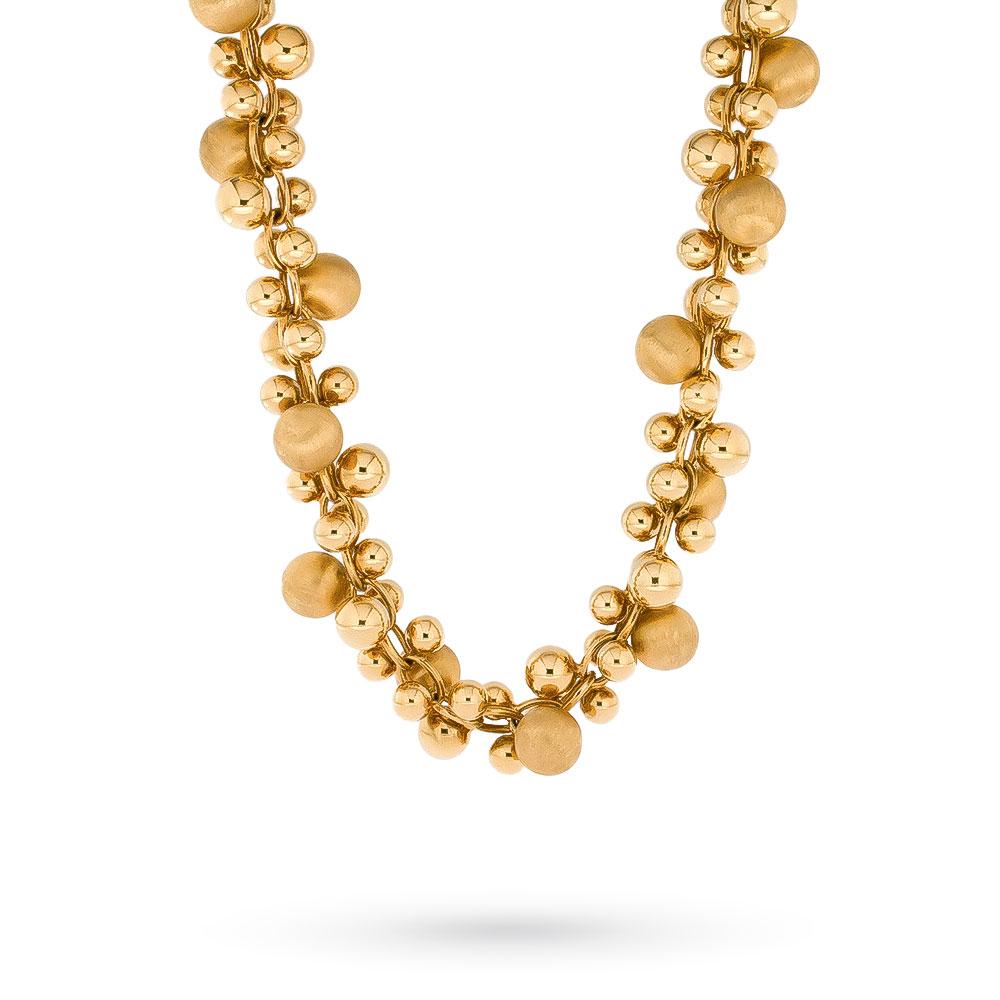 18kt yellow gold sphere cluster necklace Polished-satin