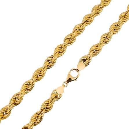 Cadena de cuerda martillada y brillante, 70 cm de largo, 8 mm de ancho