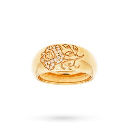Rose gold band ring with diamonds
