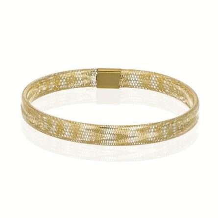 Elastic bracelet with cylindrical clasp, perfect for adding a touch of elegance and sophistication to any outfit. — BR3699G