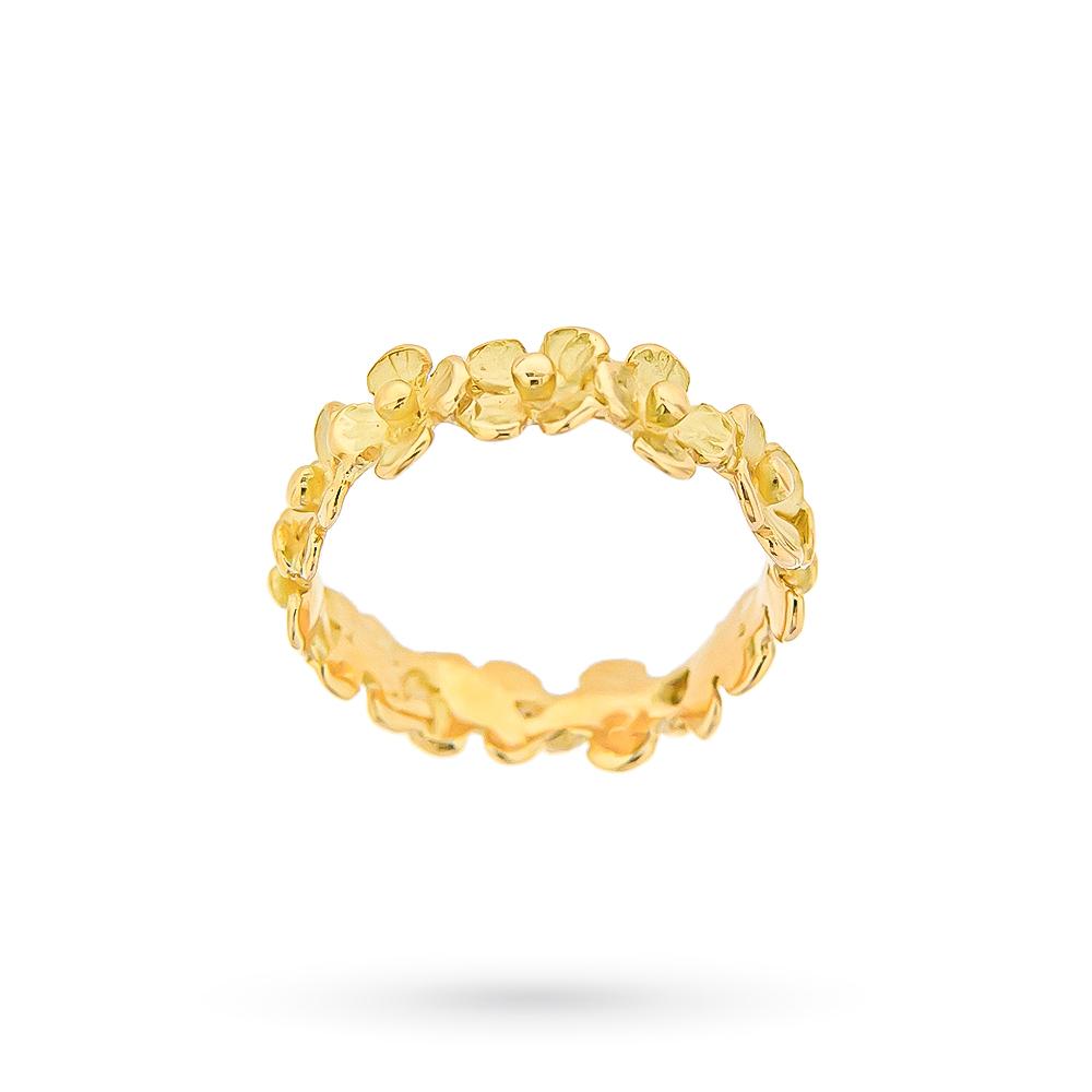 18kt yellow gold small flowers ring Luigi Quaglia