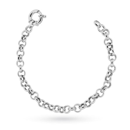 Bracciale catena rolo media oro bianco 19cm