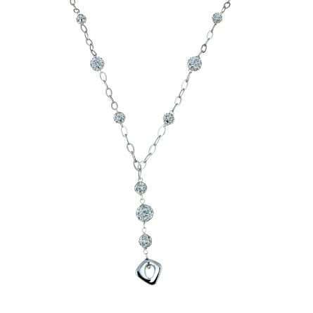 Resin sphere choker with rhomboid pendant