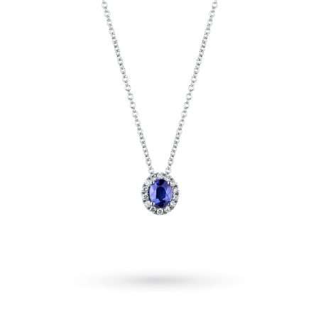 White gold necklace with 0.38ct sapphire 0.09ct diamonds Mirco Visconti
