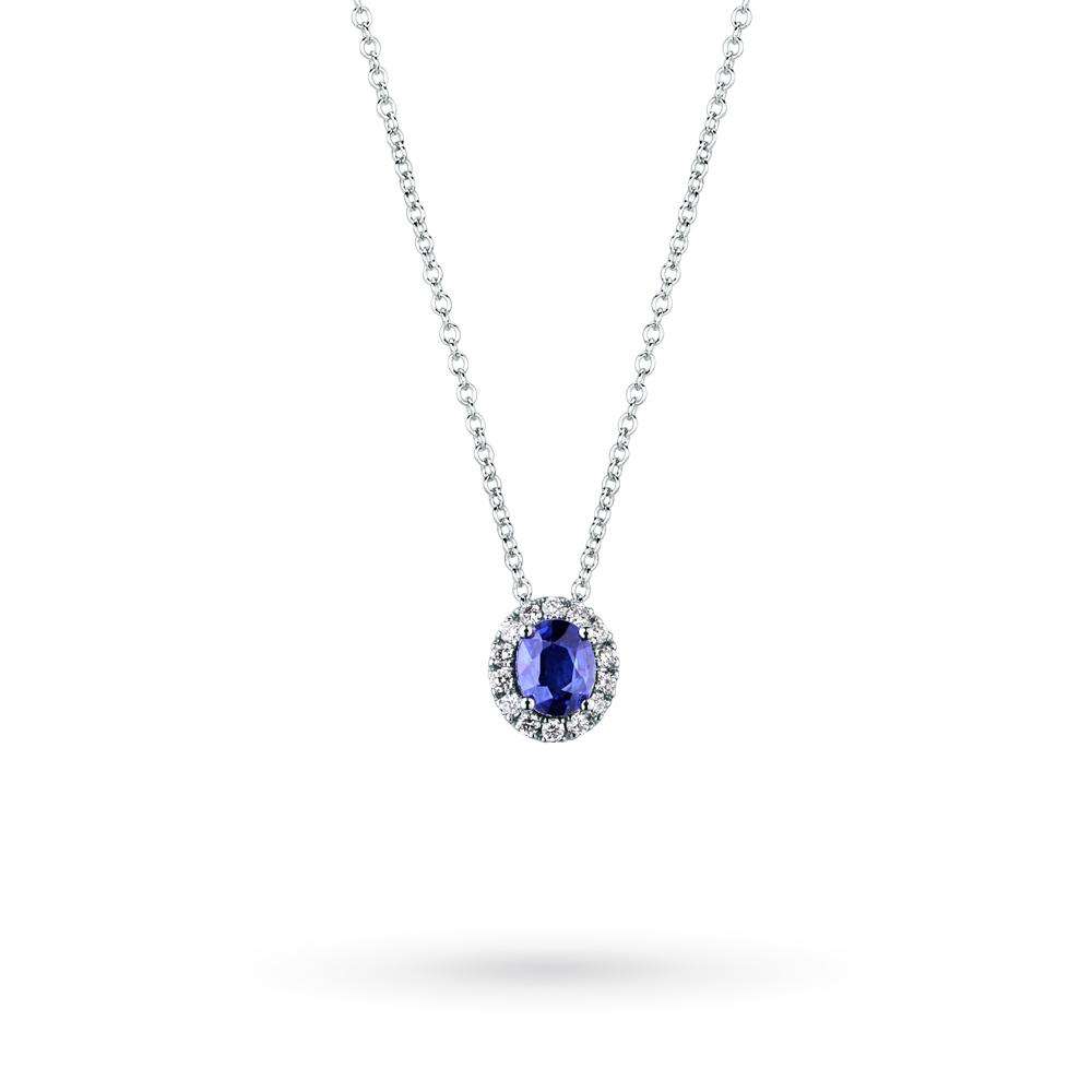 White gold necklace with 0.38ct sapphire 0.09ct diamonds Mirco Visconti
