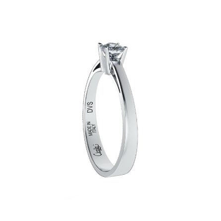 Anillo solitario oro blanco y diamantes D Color