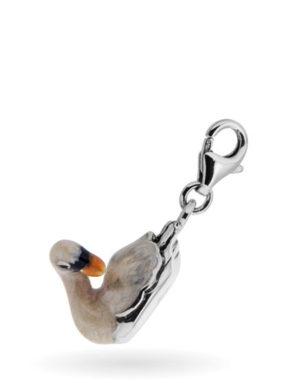 Colgante cisne blanco en plata y esmalte