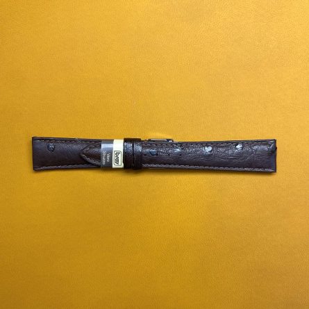Cinturino pelle struzzo marrone scuro 20-16mm