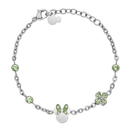 Bracciale bambina Disney Minnie cristalli verdi