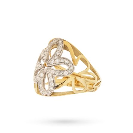 18kt gold flower band ring 0.57 ct diamond Luigi Quaglia