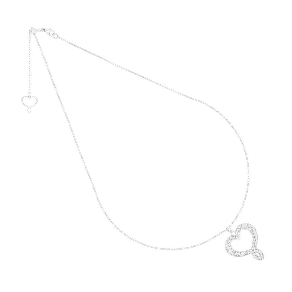 Gargantilla corazón mamá con textura 2,9 cm plata