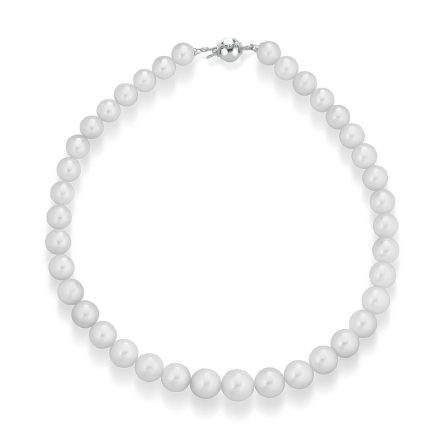 Edison pearl necklace and white gold ball clasp