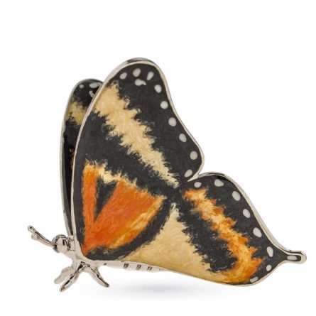 Medium butterfly ornament in silver and enamel