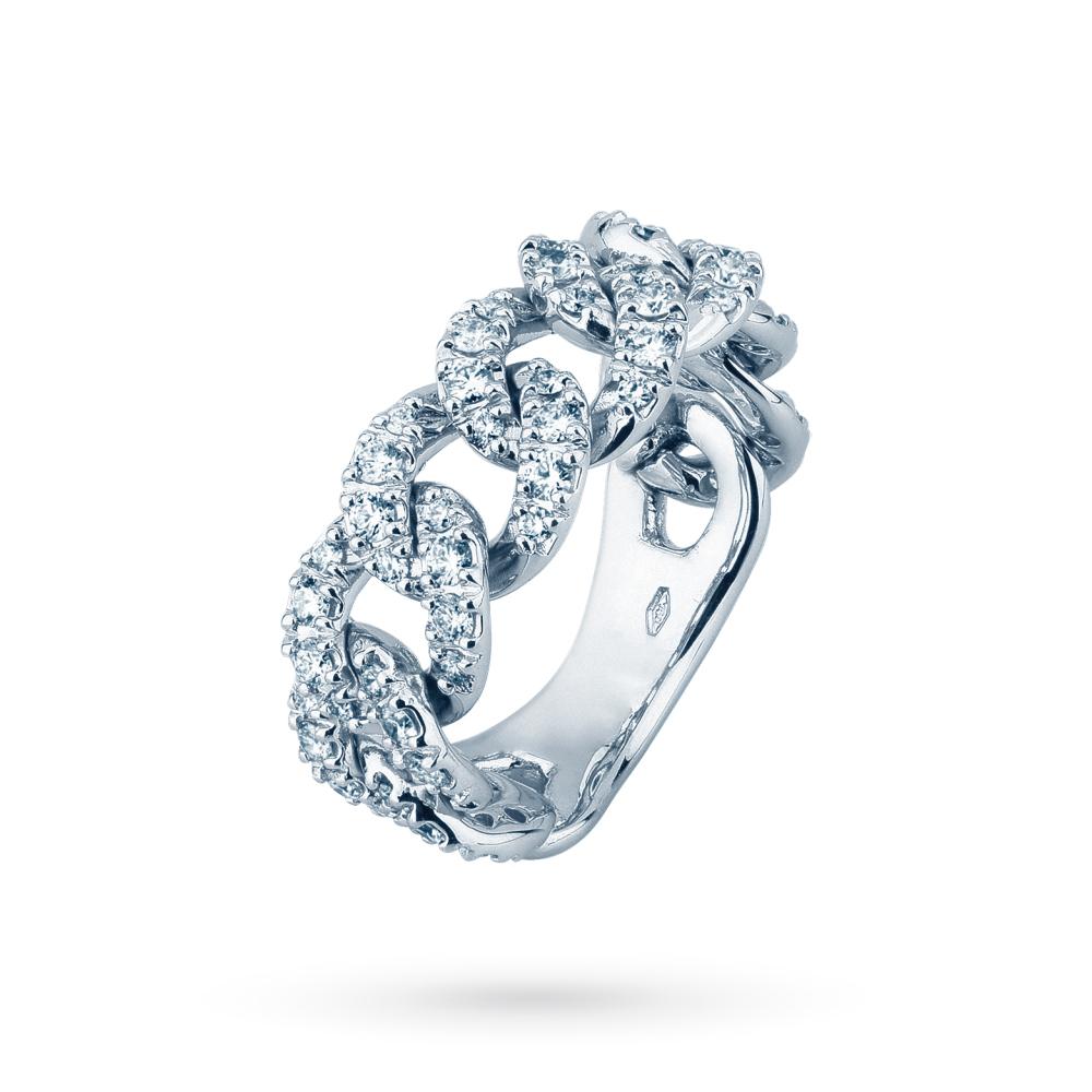 Soft gold diamond chain ring 0.76ct Mirco Visconti