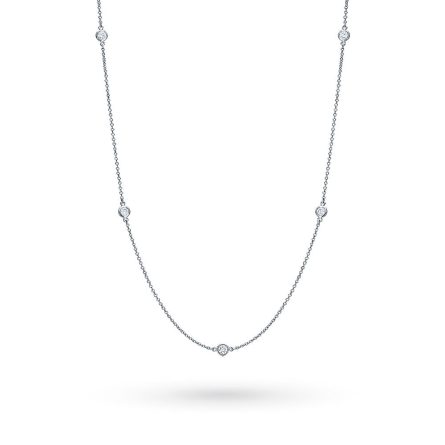 Collar rolo en oro blanco con 5 diamantes 0,20ct