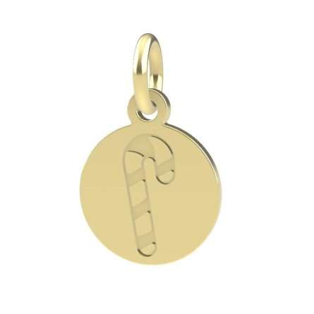 18kt yellow gold Candy Cane pendant Dedie