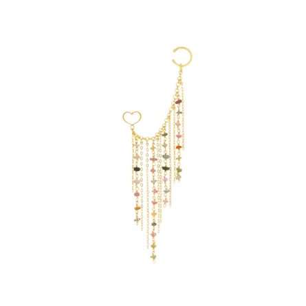 Maman et Sophie ORFRA4CTRTK Woman In Chains Earring 925 Silver Gold Plated