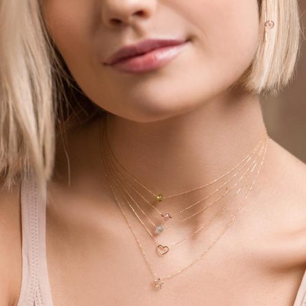 Through heart necklace 18kt Maman et Sophie GCSSO2TRPS