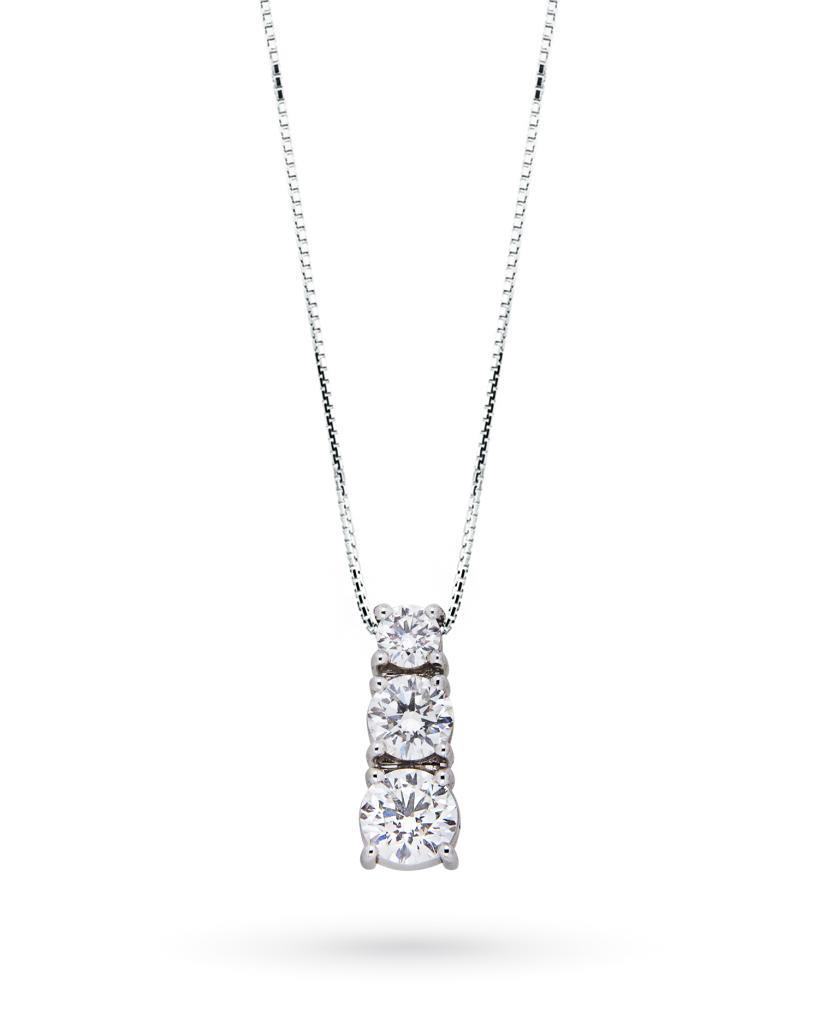 Girocollo oro bianco trilogy diamanti 0,47ct Mirco Visconti